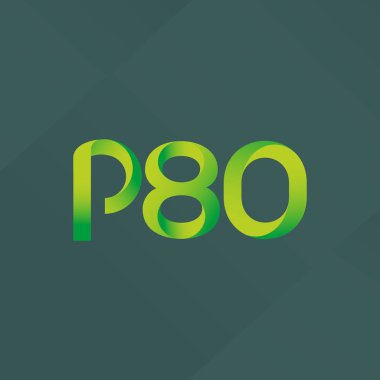 P80 ortak harf ve sayılar logo vektör çizim