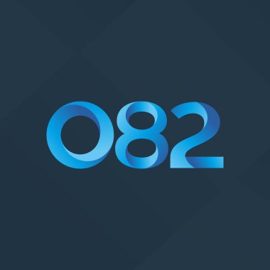  O82 ortak mektup ve sayı logo vektör çizim