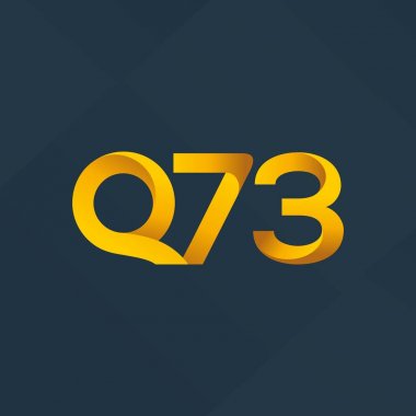 q 73 ortak harf ve sayılar logo vektör çizim 