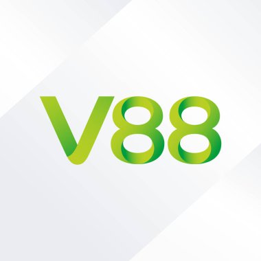 V88 mektup ve dijital numara logo simge