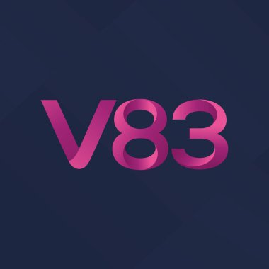 V83 mektup ve dijital numara logo simge