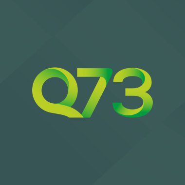 Q73 ortak mektup ve sayı logo vektör çizim