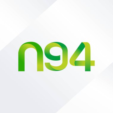 n 94 ortak harf ve sayılar logo vektör çizim 