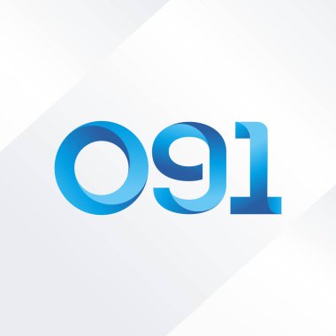 091 ortak mektup ve sayı logosu illüstrasyon vektör