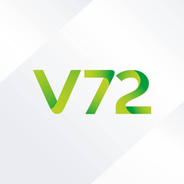 V72 mektup ve dijital numara logo simge