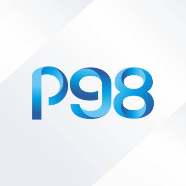 p98 ortak harf ve sayılar logo vektör çizim 