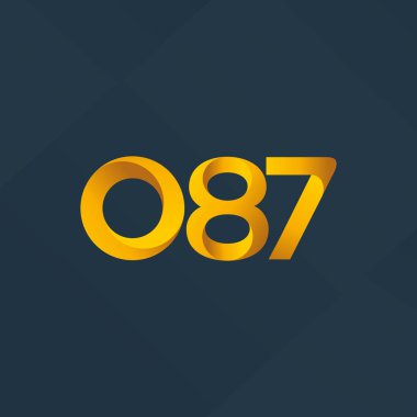 087 ortak mektup ve sayı logosu illüstrasyon vektör