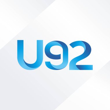 U92 mektup ve dijital numara logo simge