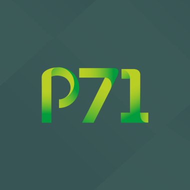 p71 ortak harf ve sayılar logo vektör çizim 