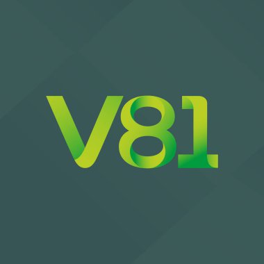 V81 mektup ve dijital numara logo simge