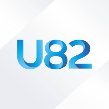 U82 mektup ve dijital numara logo simge