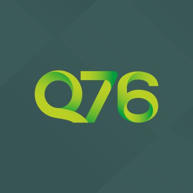 Q76 ortak mektup ve sayı logo vektör çizim