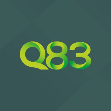 Q83 ortak mektup ve sayı logo vektör çizim