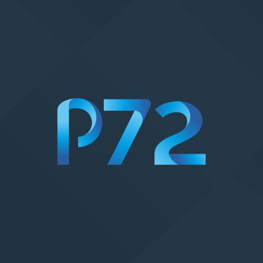 P72 ortak mektup ve sayı logo vektör çizim