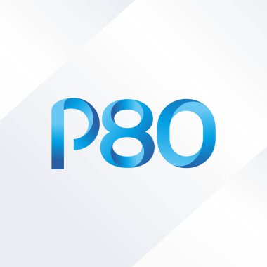 P80 ortak mektup ve sayı logo vektör çizim