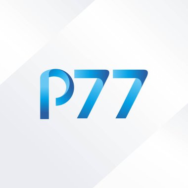 p77 ortak harf ve sayılar logo vektör çizim 