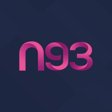 N93 ortak harf ve sayılar logo vektör çizim 