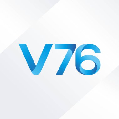 V76 mektup ve dijital numara logo simge