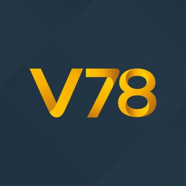 V78 mektup ve dijital numara logo simge