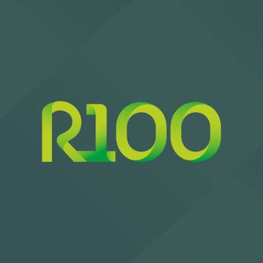 R100 ortak harf ve sayılar logo vektör çizim