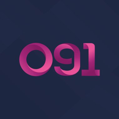 O91 ortak mektup ve sayı logo vektör çizim