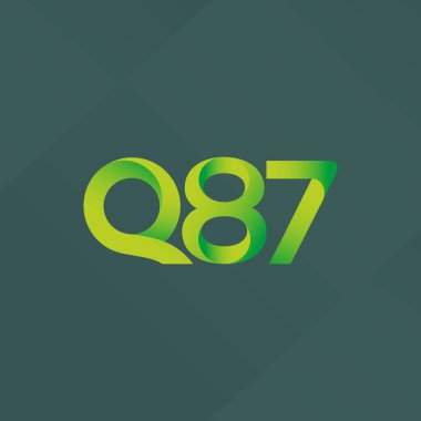 Q87 ortak mektup ve sayı logo vektör çizim