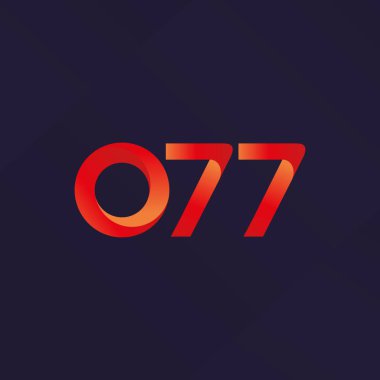 O77 ortak mektup ve sayı logo vektör çizim