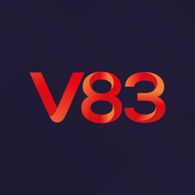 V83 mektup ve dijital numara logo simge