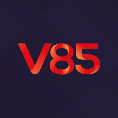 V85 mektup ve dijital numara logo simge