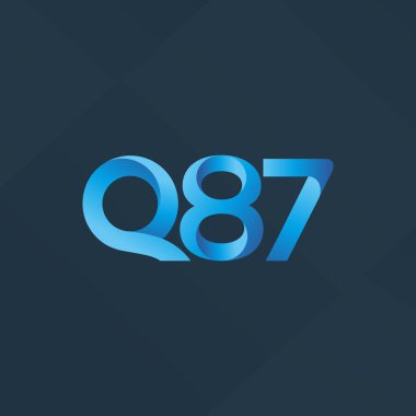 Q87 ortak mektup ve sayı logo vektör çizim