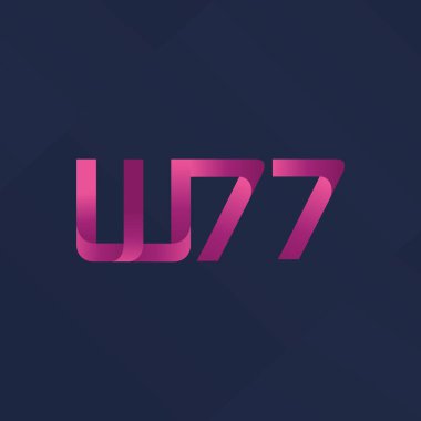 W77 ortak mektup logo, vektör çizim