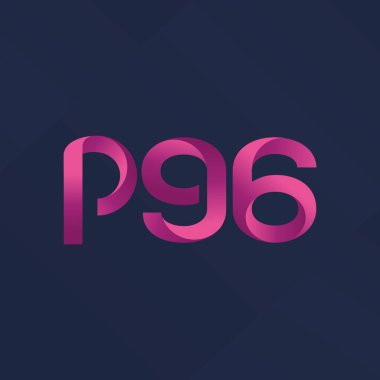 P96 ortak mektup ve sayı logo vektör çizim