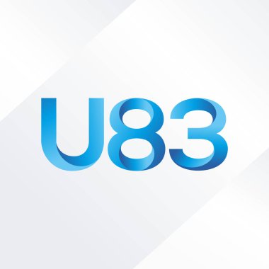 U83 mektup ve dijital numara logo simge