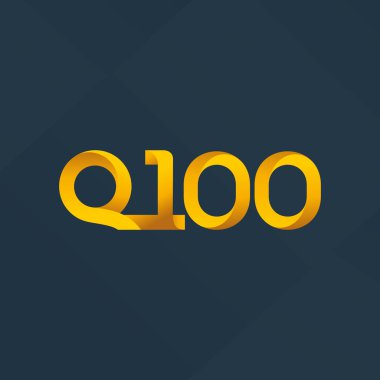 Q100 ortak mektup ve sayı logo vektör çizim