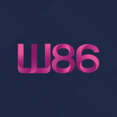 W86 ortak mektup logo, vektör çizim