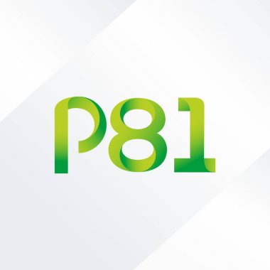 p81 ortak harf ve sayılar logo vektör çizim 