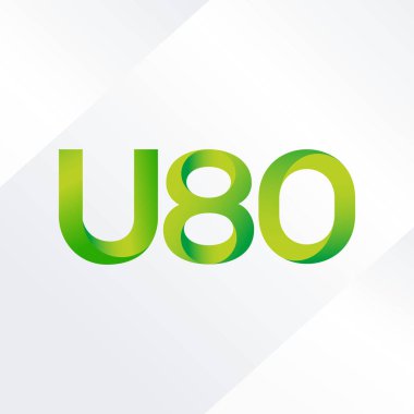 U80 mektup ve dijital numara logo simge
