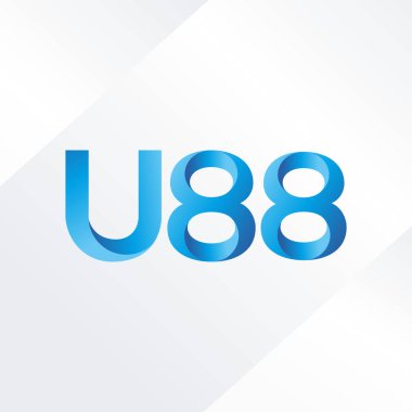 U88 mektup ve dijital numara logo simge