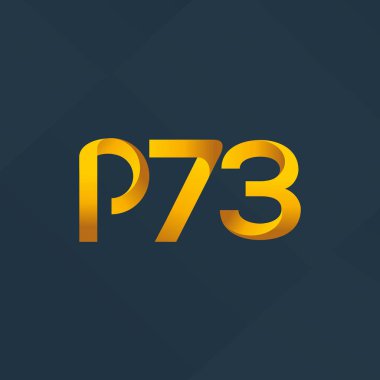 P73 ortak harf ve sayılar logo vektör çizim