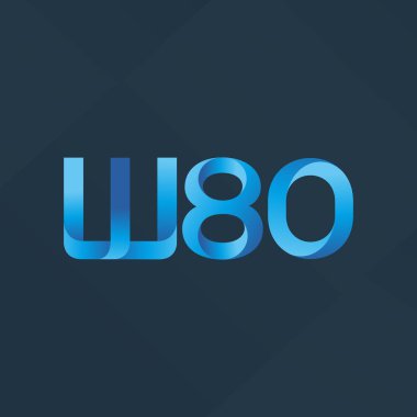W80 ortak mektup logo, vektör çizim