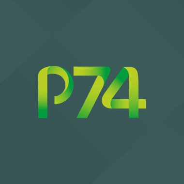  P74 ortak mektup ve sayı logo vektör çizim
