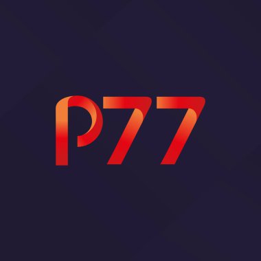 p77 ortak harf ve sayılar logo vektör çizim