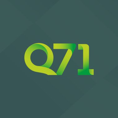 Q71 ortak mektup ve sayı logo vektör çizim