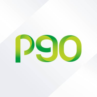 P90 ortak harf ve sayılar logo vektör çizim 