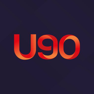 U90 mektup ve dijital numara logo simge