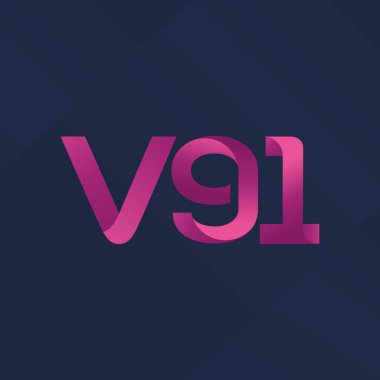 V91 ortak mektup logo, vektör çizim