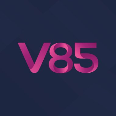 V85 mektup ve dijital numara logo simge