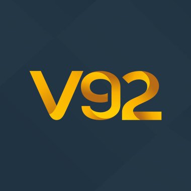 V92 ortak mektup logo, vektör çizim