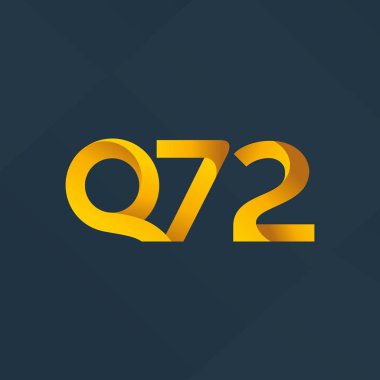 Q72 ortak mektup ve sayı logo vektör çizim