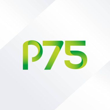p75 ortak harf ve sayılar logo vektör çizim
